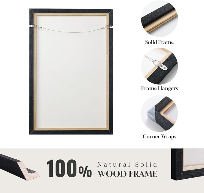 Extra Large Framed Black and White Abstract Wall Art - Image 6