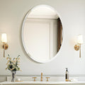 USHOWER Bathroom Mirror for Over Sink, 20x28 Inch Oval Frameless Mirror by USHOWER