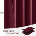 MIULEE Christmas Wine Red Back Tab Blackout Curtain 96 Inch Long 2 Panels Set - Image 7