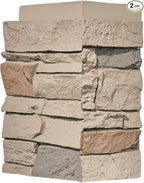 Desert Yellow Faux Stone Outside Corner Panels 23.6" Combined Interlocking by Wallwell