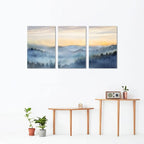 Wall Decor for Bedroom 3 Panel Sunrise Misty Forest Print Picture Paintings - Image 6