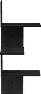 Furinno Rossi Wall Mounted Shelves, 3-Tier Rectangle, Espresso/Black - Image 6