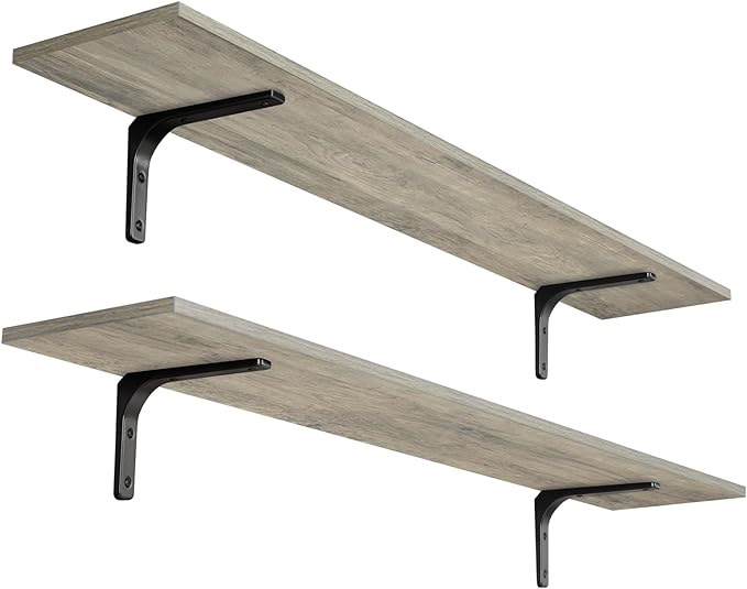 DINZI LVJ Long Wall Shelves, 47.3Inch Wall Mounted Shelves Set of 2, Extra by DINZILVJ