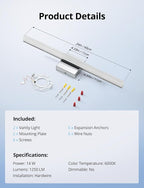 Combuh 2 Pack LED Vanity Lights Bar 24 Inch Bathroom Light Fixtures 14W IP44 - Image 9
