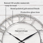 Presentime & Co 21" Farmhouse Series Wall Clock, Shiplap Style, Raised 3D - Image 3