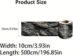 Stone Wallpaper Border 196x4 Inch Peel and Stick Wall Border Dark Slate Rock - Image 8