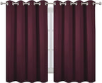 LEMOMO Burgundy Red Thermal Blackout Curtains/52 x 54 Inch/Set of 2 Panels Room - Image 2