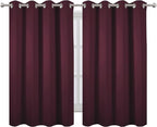 LEMOMO Blackout Curtains 52 x 45 inch/Burgundy Red Curtains Set of 2 - Image 2