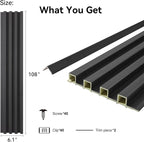 8-Pack WPC Wall Panels 108’’ x 6.1’’ 3D Slat Wall Panel Acoustic Wall Paneling - Image 2