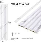 8-Pack WPC Wall Panels 108’’ x 6.3’’ 3D Slat Wall Panel Acoustic Wall Paneling - Image 2