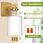 VerRon Set of 2 Wall Sconces for Bathroom, Modern Vanity Light Fixtures - Image 5
