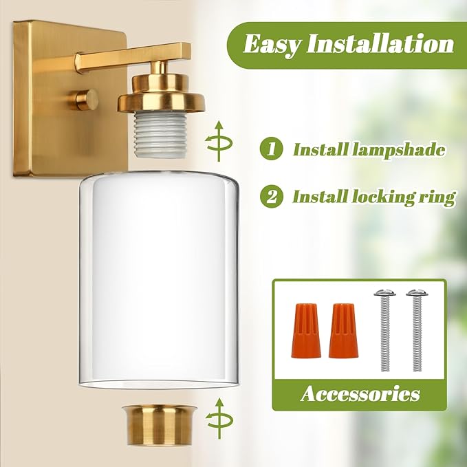 VerRon Set of 2 Wall Sconces for Bathroom, Modern Vanity Light Fixtures - Image 5