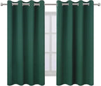 LEMOMO Blackout Curtains 66 x 54 Inch Long Dark Green Curtains Set of 2 Panels - Image 2