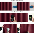 MIULEE Christmas Wine Red Back Tab Blackout Curtains 102 Inch Long 2 Panels Set - Image 5