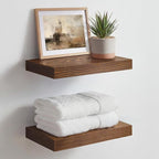 Homeforia Classic Walnut 12 inch Floating Shelf, High End Solid Real Wood Small by Homeforia