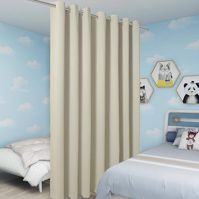 BONZER Room Divider Blackout Curtain Wide Room Darkening Total Privacy Wall - Image 4