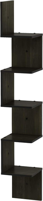 Furinno Rossi Wall Mount Floating Corner Shelf, 5-Tier Square - Image 8
