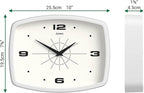 JONES CLOCKS® Movie Wall Clock | Retro Rectangular Clock | 10 inch | White | - Image 4