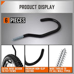 HORUSDY 6-Pack Heavy Duty Garage Storage Hooks, Hoses & Cords – Steel Garage - Image 5