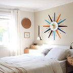Large Wall Clock 31 Inch Modern Wall Clock Starburst Mid-Century Modern Decor - Image 5