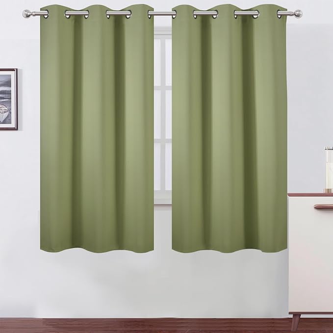 LEMOMO Sage Green Thermal Blackout Curtains/38 x 63 Inch/Set of 2 Panels Room by Lemomo
