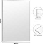 KOCUUY Silver Bathroom Mirror, HD Tempered Glass, Anti-Rust Brushed Silver Frame - Image 9