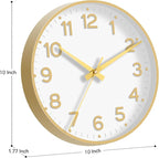 Roymnie Wall Clock, 10 Inch Silent Wall Clocks Battery Operated-Modern Non - Image 3