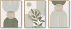 Framed Sage Green Boho Wall Art Bedroom, 3 Piece Beige Bohemian Canvas - Image 9