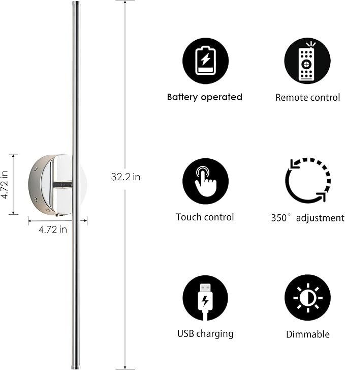 KARTOOSH Battery Operated Wall Sconces - Image 5