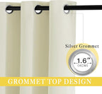 NICETOWN Room Darkening Beige Curtain 80 inch Length, Grommet Thermal Insulated - Image 3