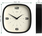 JONES CLOCKS® Pulsar wall Clock | Square Rounded Retro Clock | 10 inch | Black - Image 4