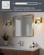Bathroom Light Fixtures, 1-Light Matte Gold Vanity Light - Image 4