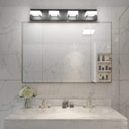 Ralbay LED Black 4 Lights Acrylic Lighting Fixtures Modern Matte Black Bathroom - Image 7