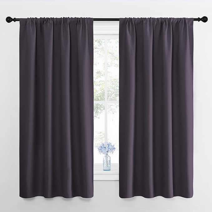 NICETOWN Bedroom Curtains Blackout Draperies, 1 Pair, 34-inch W x 63-inch L by NICETOWN