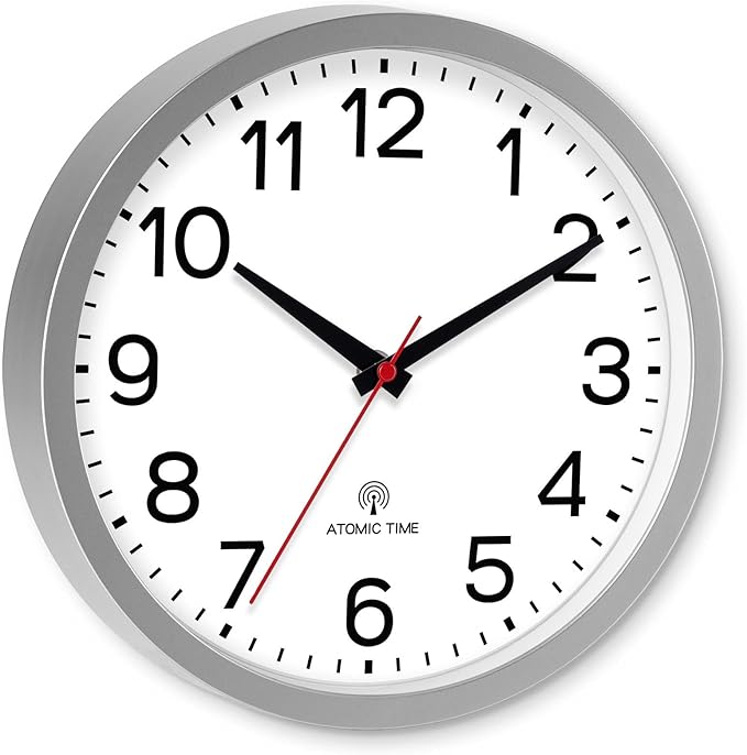 AKCISOT Atomic Silver Wall Clock Analog Clocks Battery Operated Clock - Image 2