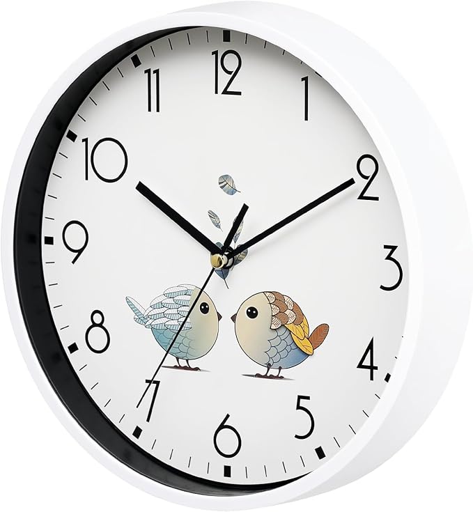 NUOVO 8 Inch Round Wall Clock Silent & Non-Ticking Retro Wall Clock Operated - Image 2