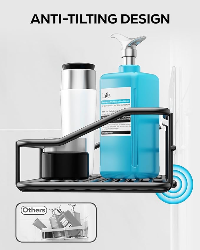 Nieifi Shower Caddy Shelf with Hooks Storage Rack Organizer Adhesive Stainless - Image 5