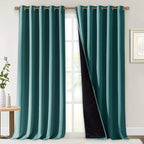 NICETOWN Total Shade Curtains and Draperies, Sea Teal, Package of 2, 62 inches by NICETOWN