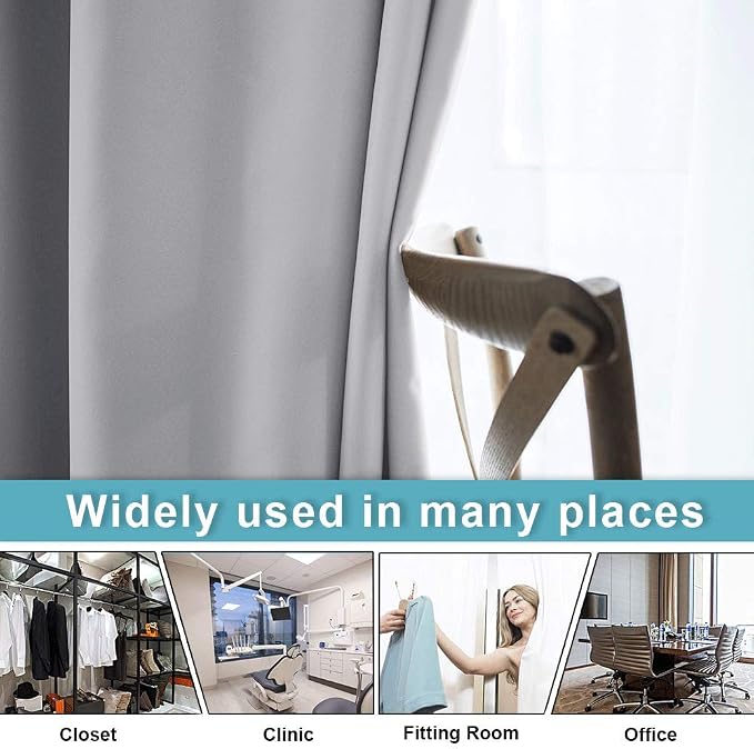 RYB HOME Sliver Grey Blackout Curtains - Image 4
