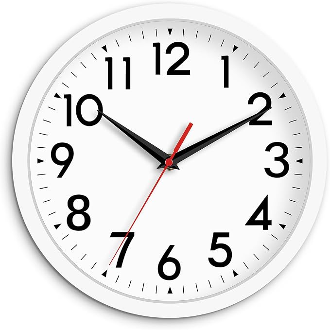 DAXSMY Wall Clock Modern Battery Operated 10 Inch Simpel Silent Non Ticking by DAXSMY