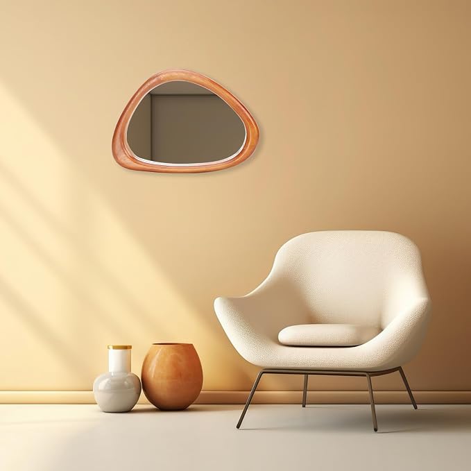MAGFLERUM Irregular Wall Mirror, 15 * 10 inch Asymmetrical Wood Mirrors - Image 6