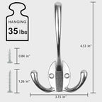 Wall Mounted Coat Hooks 5 Pack Heavy Duty Black Hardware Robe Hooks Decorative - Image 3