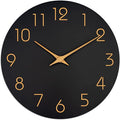 Mosewa Wall Clock 8 Inch Black Battery Operated Silent Non Ticking Simple by MOSEWAWALLCLOCK