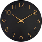 Mosewa Wall Clock 8 Inch Black Battery Operated Silent Non Ticking Simple by MOSEWAWALLCLOCK