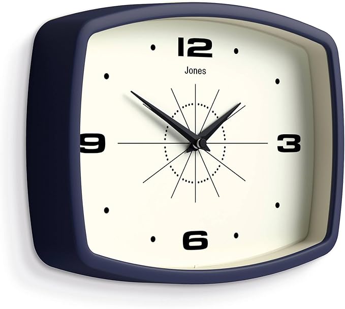 JONES CLOCKS® Movie Wall Clock | Rectangular Retro Clock | 25cm | Blue | Cool - Image 2