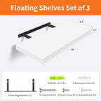 Upassion White Floating Shelves - Image 3