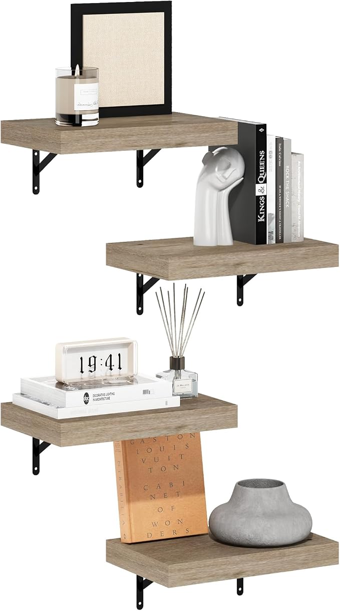 Furinno Tanna Floating Shelves for Wall Set of 4, 15-Inch Wall Shelf, Wall - Image 3