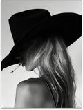 FuSatisYilife Trendy Black And White Wall Art Cool Western Woman Smoking Prints by FuSatisYilife