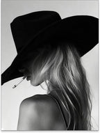 FuSatisYilife Trendy Black And White Wall Art Cool Western Woman Smoking Prints by FuSatisYilife