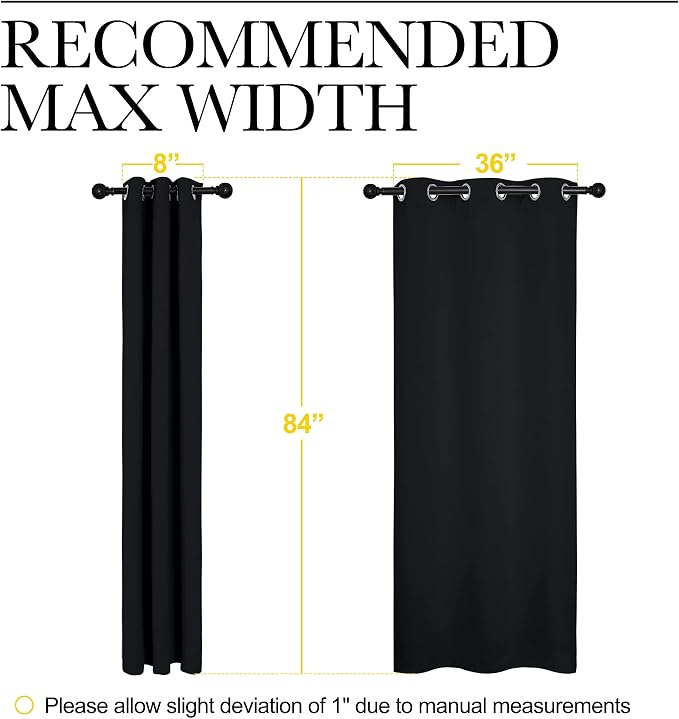 NICETOWN Thermal Insulated Black Blackout Curtains/Drapes 84 inches Length 2 - Image 7